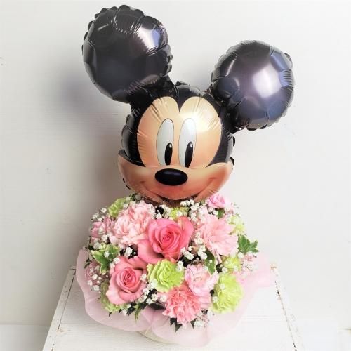 Pg ディズニー ミッキー のバルーン付きアレンジメント 花金 公式ホームページ 花金は富山県高岡市より全国へ高品質なお花をご提供しております Good Quality Fresh Flower Delivery In Japan