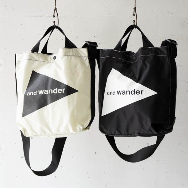 and wander(アンドワンダー) CORDURA logo tote bag medium ｜La Barba 通販