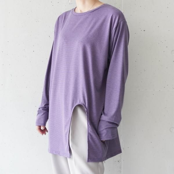 CHIGNON (シニヨン) アシンメトリースリットTee ボーダー | La Barba 通販
