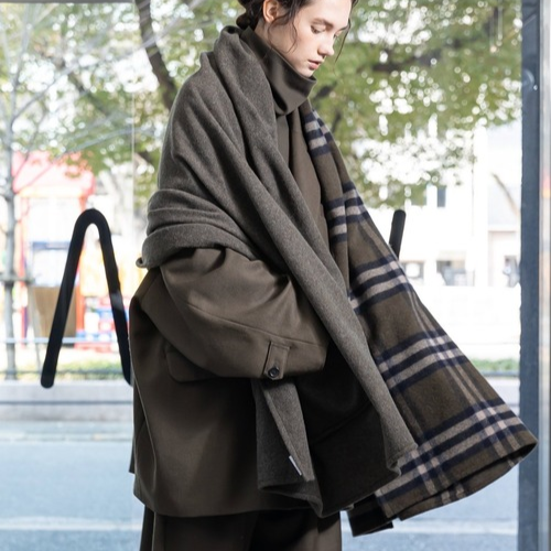 VOAAOV】RECYCLE WOOL Blanket Shawl-