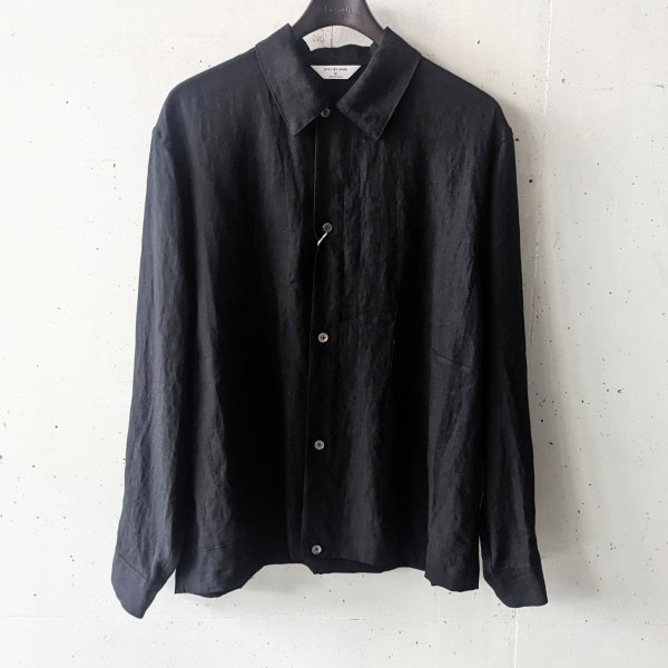 STILL BY HAND (ƥХϥ) Paper mixed shirts jacket - BLACK