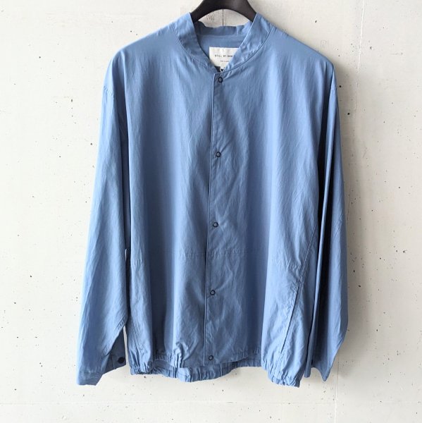 STILL BY HAND (ƥХϥ) Cupro mixed blouson - Light BLUE