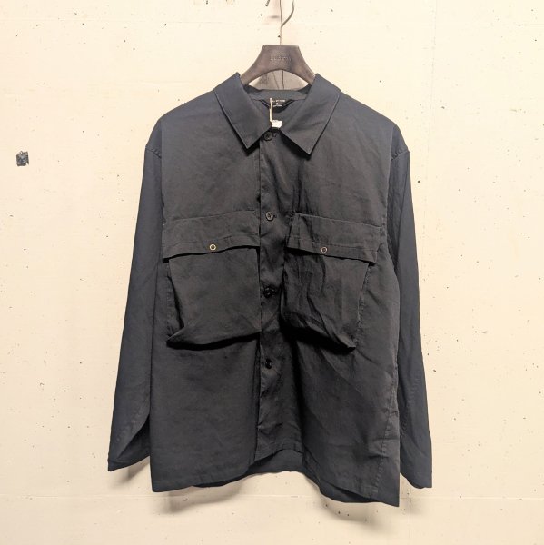 STILL BY HAND (ƥХϥ) Garment dye Shirt Jaket - BLACK NAVY