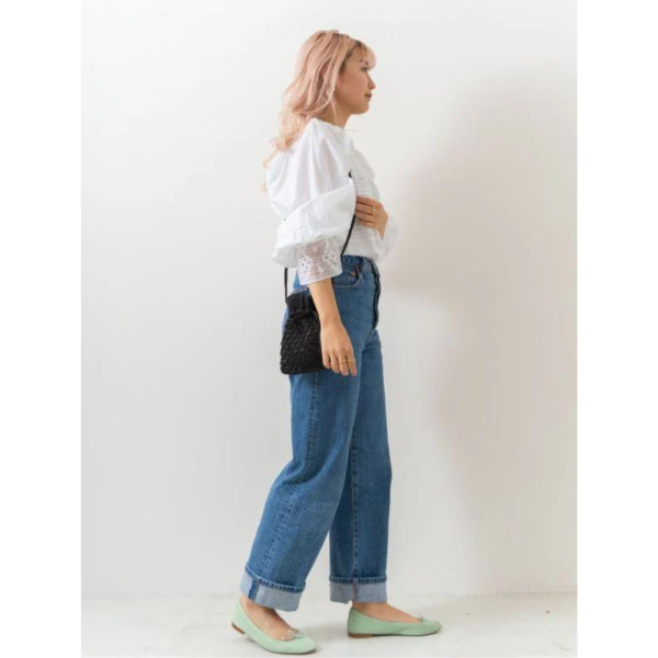 ne Quittez pas (ヌキテパ) Cotton Dobby Pintuck & Lace Blouse