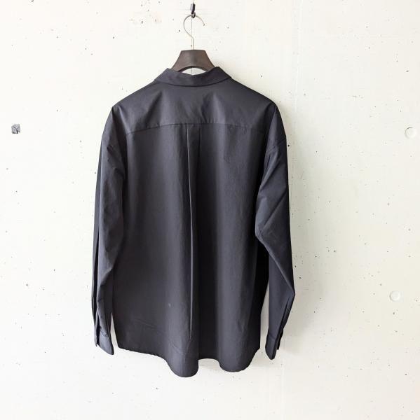 and wander(アンドワンダー)Light W Cloth Shirt S and wander(アンドワンダー) light w cloth shirt - BLACK｜La