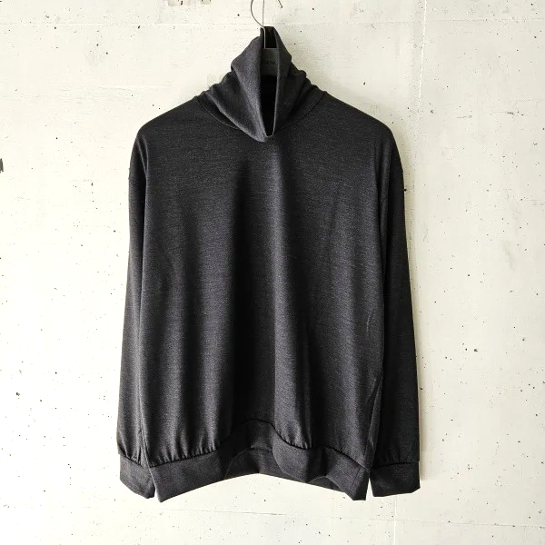 marka (ޡ) 2/72 WOOL SINGLE JERSEY WASHABLE TURTLE NECK - Top Charcoal