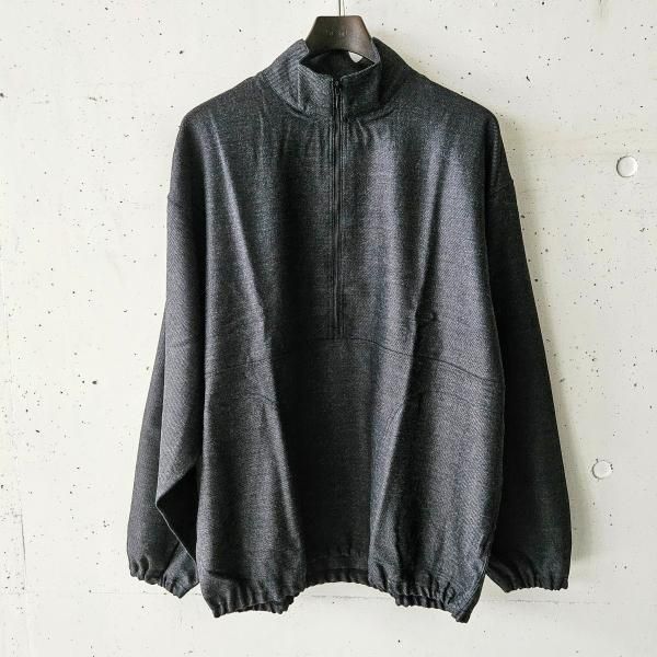 marka (マーカ) 2/32 WOOL SOFT FLANNEL HALF ZIP TRACK JACKET - Top Charcoal