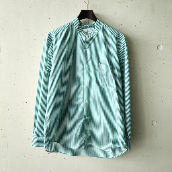 manual alphabet (ޥ˥奢륢ե٥å) TYPEWRITER STRIPE LOOSE FIT B/C SHT - GREEN