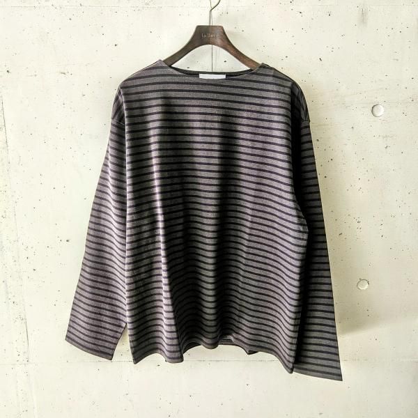marka(ޡ) 30//1 ORGANIC COTTON KNIT NEW BASQUE SHIRT - Charcoal  Navy