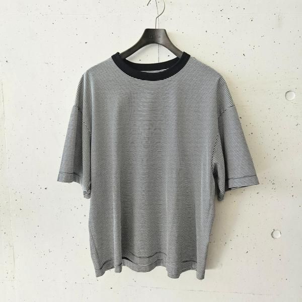 MARKAWARE (ޡ) ORGANIC SUPIMA BORDER COMFORT FIT Tee - white