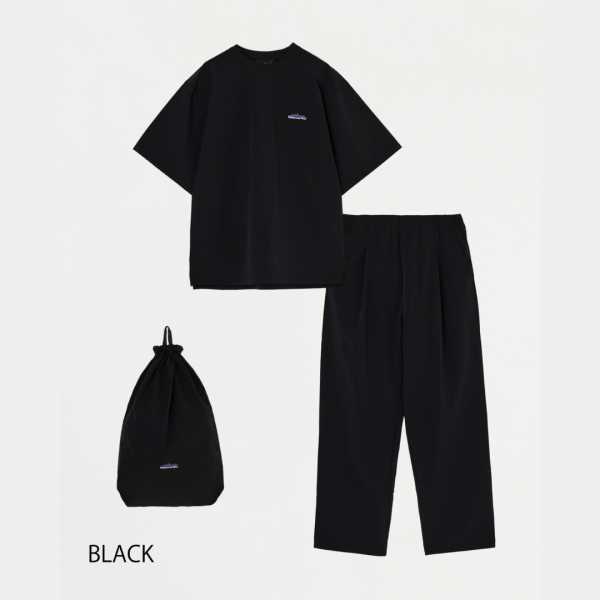 THOUSAND MILE (ɥޥ) SHORT SLEEVE T-SHIRTS&LONG PANTS SET (2025) - BLACK
