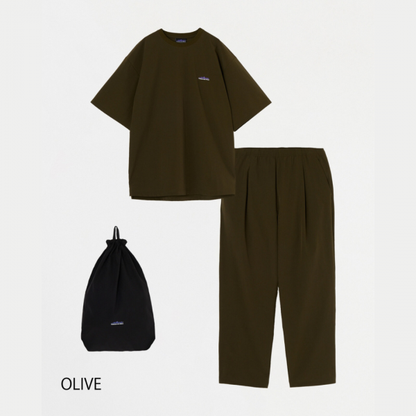 THOUSAND MILE (ɥޥ) SHORT SLEEVE T-SHIRTS&LONG PANTS SET (2025) - OLIVE