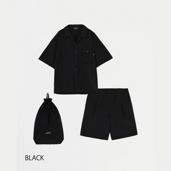 THOUSAND MILE (ɥޥ) SHORT SLEEVE SHIRT & SHORT PANTS SET (2025) - BLACK