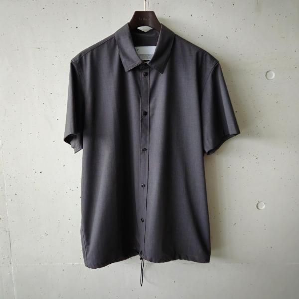 VOAAOV () T/R TYPEWRITER Short Sleeve Shirt - CHARCOAL