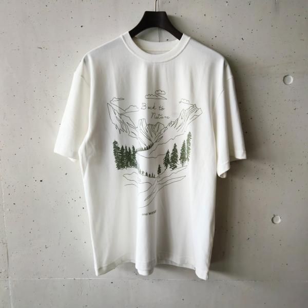 <img class='new_mark_img1' src='https://img.shop-pro.jp/img/new/icons10.gif' style='border:none;display:inline;margin:0px;padding:0px;width:auto;' />and wander(ɥ) BACK TO NATURE printed SS T - WHITE
