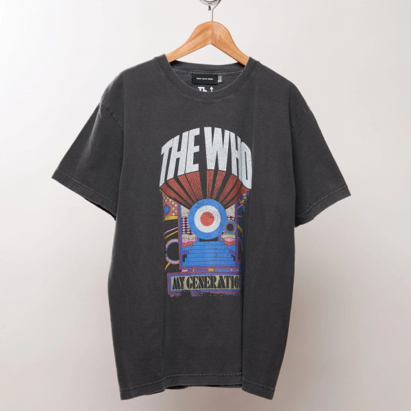 <img class='new_mark_img1' src='https://img.shop-pro.jp/img/new/icons9.gif' style='border:none;display:inline;margin:0px;padding:0px;width:auto;' />GOOD ROCK SPEED (グッドロックスピード) THE WHO / PIGMENT ART T-SHIRT - CHARCOAL