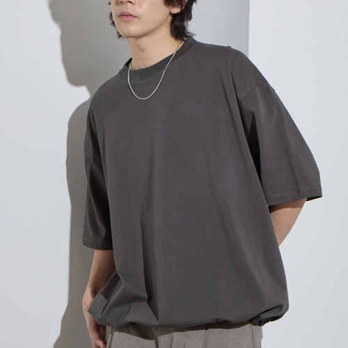 <img class='new_mark_img1' src='https://img.shop-pro.jp/img/new/icons10.gif' style='border:none;display:inline;margin:0px;padding:0px;width:auto;' />SLICK (スリック) Doble Yarn Drawstring T-Shirt - ASH  BROWN