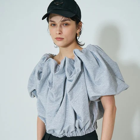 <img class='new_mark_img1' src='https://img.shop-pro.jp/img/new/icons9.gif' style='border:none;display:inline;margin:0px;padding:0px;width:auto;' />Mewl (ミュール) ショート丈２WAYオフショルTOPS - GREY