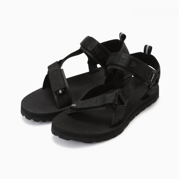 <img class='new_mark_img1' src='https://img.shop-pro.jp/img/new/icons10.gif' style='border:none;display:inline;margin:0px;padding:0px;width:auto;' />and wander(ɥ) Ny JQ tape sandals - BLACK