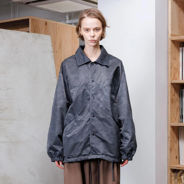 VOAAOV () AGING NAYLON TWILL Coach Jacket - BLACK