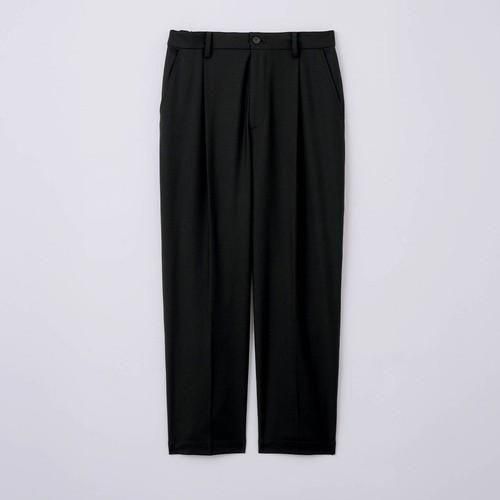 SLICK (å) T/R Gabardine Stretch One Tuck Tapered Pants - BLACK