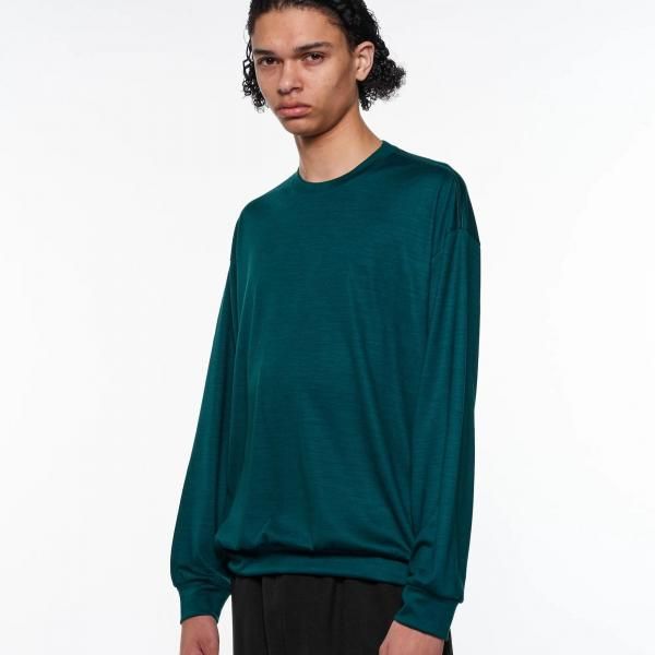 <img class='new_mark_img1' src='https://img.shop-pro.jp/img/new/icons10.gif' style='border:none;display:inline;margin:0px;padding:0px;width:auto;' />marka (ޡ) 2/72 Wool Single Jersey Washable Crew Neck - Dark Green