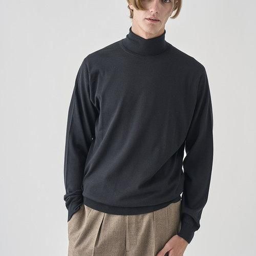 JOHN SMEDLEY (󥹥ɥ졼) LEVINE ȥͥåĹµ˥åȥץ륪С 30G MODERN FIT - BLACK