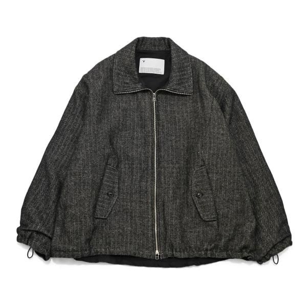 <img class='new_mark_img1' src='https://img.shop-pro.jp/img/new/icons10.gif' style='border:none;display:inline;margin:0px;padding:0px;width:auto;' />VOAAOV (ヴォアーブ) WOOL LINEN HERRINGBONE BLOUSON - BLACK