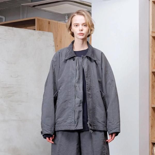 <img class='new_mark_img1' src='https://img.shop-pro.jp/img/new/icons10.gif' style='border:none;display:inline;margin:0px;padding:0px;width:auto;' />VOAAOV (ヴォアーブ) DOUBLE FACE GARMENT DYE Oversize Blouson - CHARCOAL