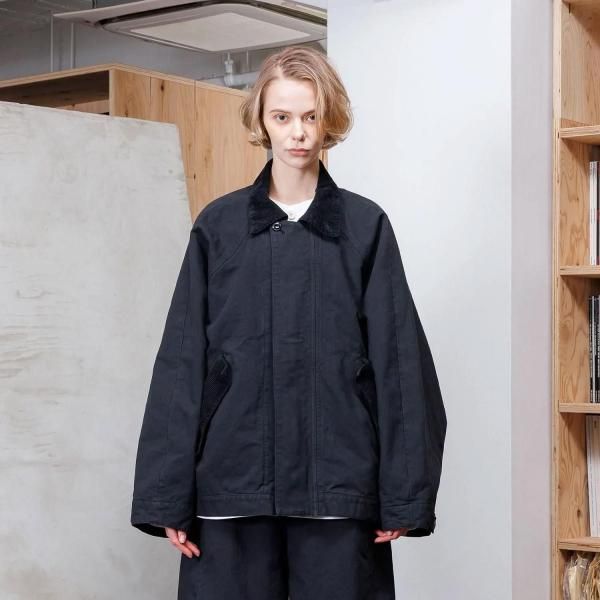 <img class='new_mark_img1' src='https://img.shop-pro.jp/img/new/icons10.gif' style='border:none;display:inline;margin:0px;padding:0px;width:auto;' />VOAAOV (ヴォアーブ) DOUBLE FACE GARMENT DYE Oversize Blouson - BLACK