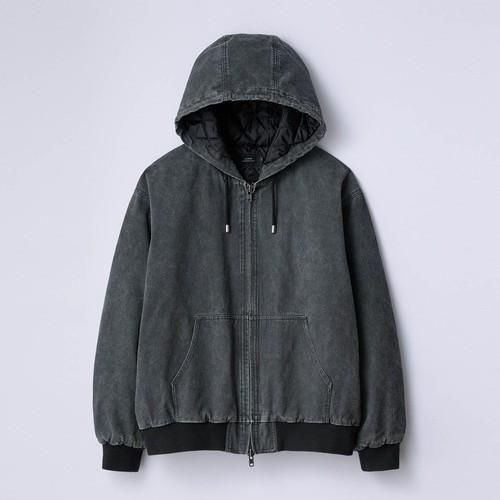 <img class='new_mark_img1' src='https://img.shop-pro.jp/img/new/icons10.gif' style='border:none;display:inline;margin:0px;padding:0px;width:auto;' />SLICK (å) Pigment Dye Padding Zip Parka - BLACK