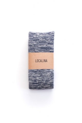 LOCALINA-MERIYASU- / long tube socks mix - blue