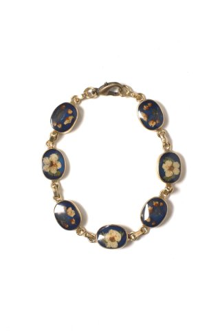 GUSTAVO / Flower Chain Braceret / GOLD - blue