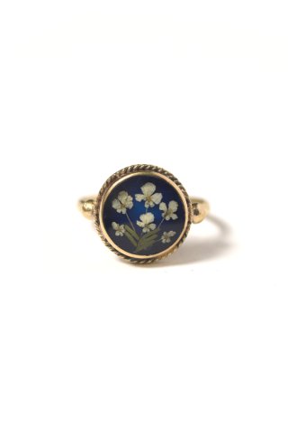 GUSTAVO / Flower Wreath Ring / GOLD - blue