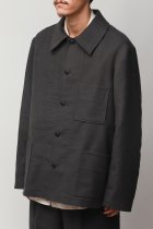 Gorsch / Wide Collar Work Jacket - chacoal
