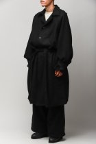 Badhiya / BELTED COAT - wool melton - black