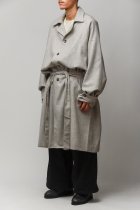 Badhiya / BELTED COAT - wool tweed - gray