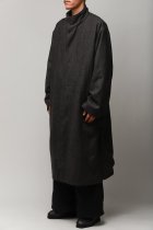 Badhiya / STAND COAT -wool tweed - black