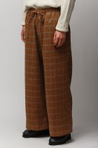 Badhiya / EASY PANTS WITH LINING - wool check - mustard check