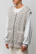 ENCOMING / KNITTED TWO POCKET VEST - white