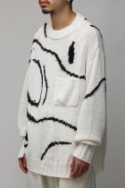 saby / INTARSIA C/N KNIT - white/chacoal