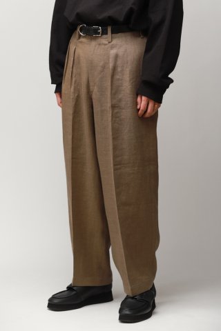 Gorsch the merry coarchman/Linen In Tack Wide Trousers-olive