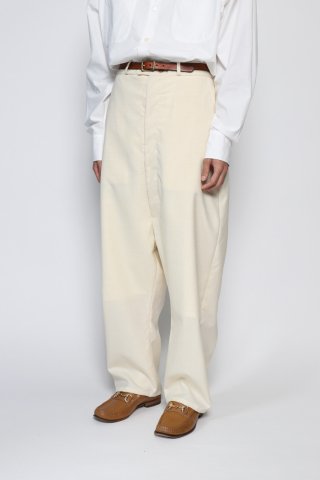 LES SIX / Wool Low Crotch Trousers - toile