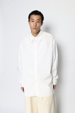 LES SIX / Over Size Cotton Dress Shirts - white