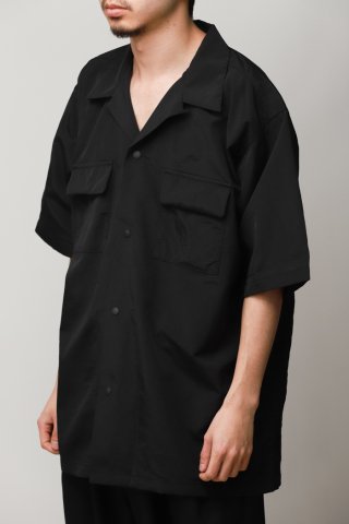 BURLAP OUTFITTER / S/S CAMP SHIRTS SOLID RS - black