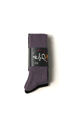 Willow Pants / 2P-SOCKS -black/purple