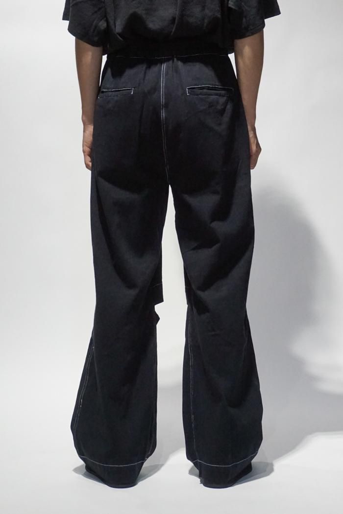Badhiya / KNEE CRACK PANTS - twill - black - 乱痴気LANTIKIオンラインショップ/LANTIKImarket