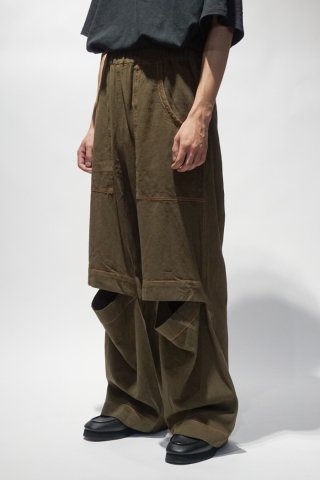 Badhiya / KNEE CRACK PANTS - twill - brown