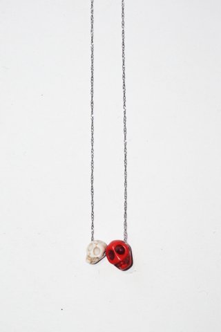 parent-child skull chain - red