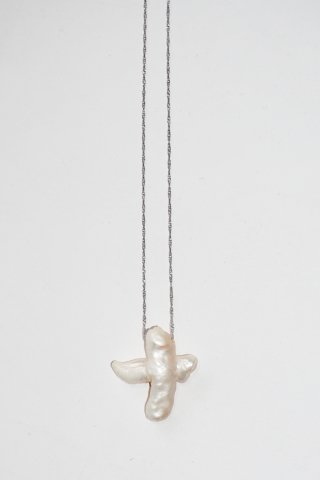 cross pearl chain - I 